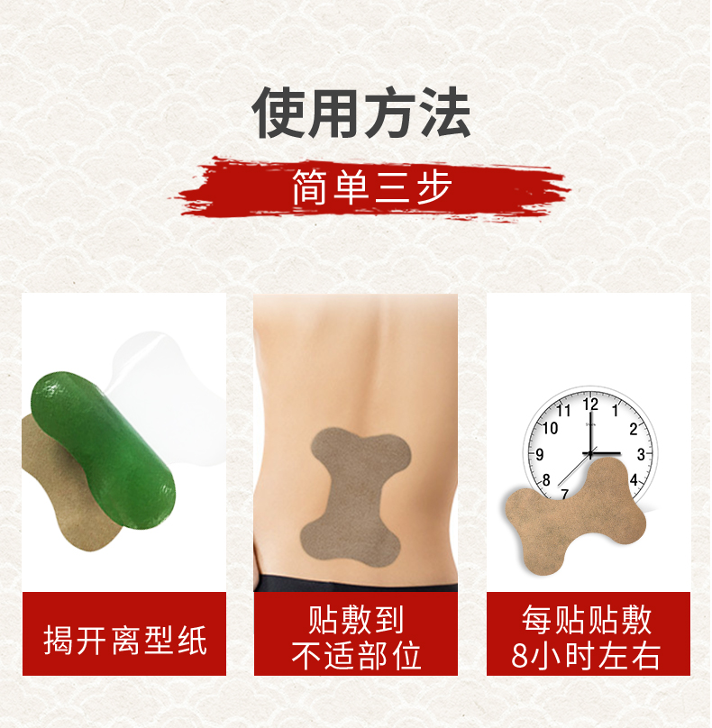 艾草腰椎貼怎么貼，使用說明，艾腰貼的位置圖